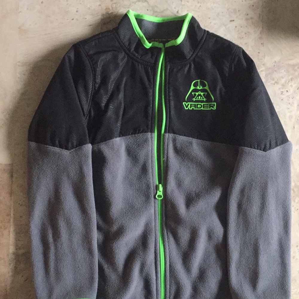 Star Wars Vader Boys Gray Fleece Jacket 7x